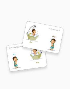 Educational cards the word and its opposite