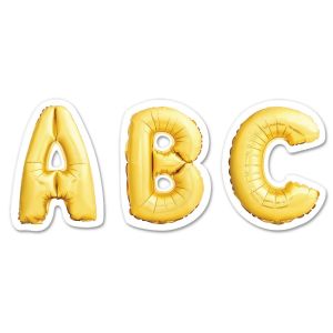 Gold Mylar Balloon 2" Uppercase Letter Stickers CTP-8462