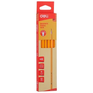 Deli Graphite Pencil HB Eraser 12Pcs