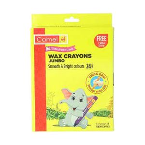  Camlin Wax Crayons Pack of 24 + 2 Glitter Sticks Jumbo 