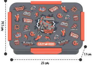 Eazy Kids Lunch Box Set, Gen Z  - Grey