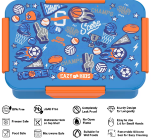 Eazy Kids Lunch Box Set, Soccer  - Blue